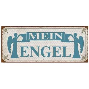 Lafinesse Metallschild "Mein Engel" hellblau