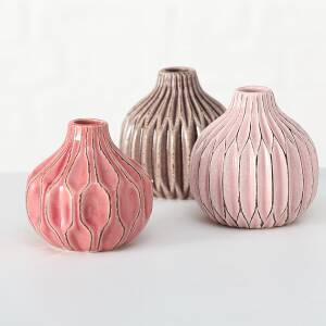 Bloominghome Vase Lenja 3er-Set Keramik H11 cm