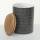 Bloominghome Vorratsdose mit Holzdeckel gestreift schwarz 14 cm