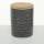 Bloominghome Vorratsdose mit Holzdeckel gestreift schwarz 16 cm