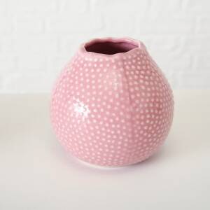 Bloominghome Vase rosa/weiß H 13 cm dunkelrosa