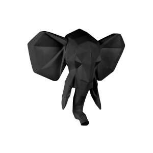 present time Wandaufhänger Elefant Origami schwarz