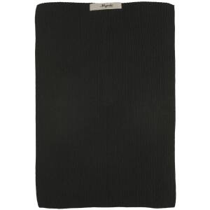 Ib Laursen Handtuch gestrickt Mynte Pure Black (schwarz)