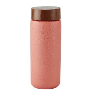 Villa Collection Thermosflasche Keramik mit Bambusdeckel pink/braun
