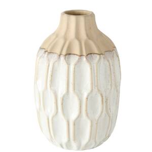 Bloominghome Vase cremeweiß/beige H25 cm