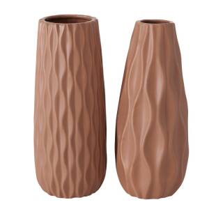 Bloominghome Vase Keramik braun im 2er-Set H 25 cm