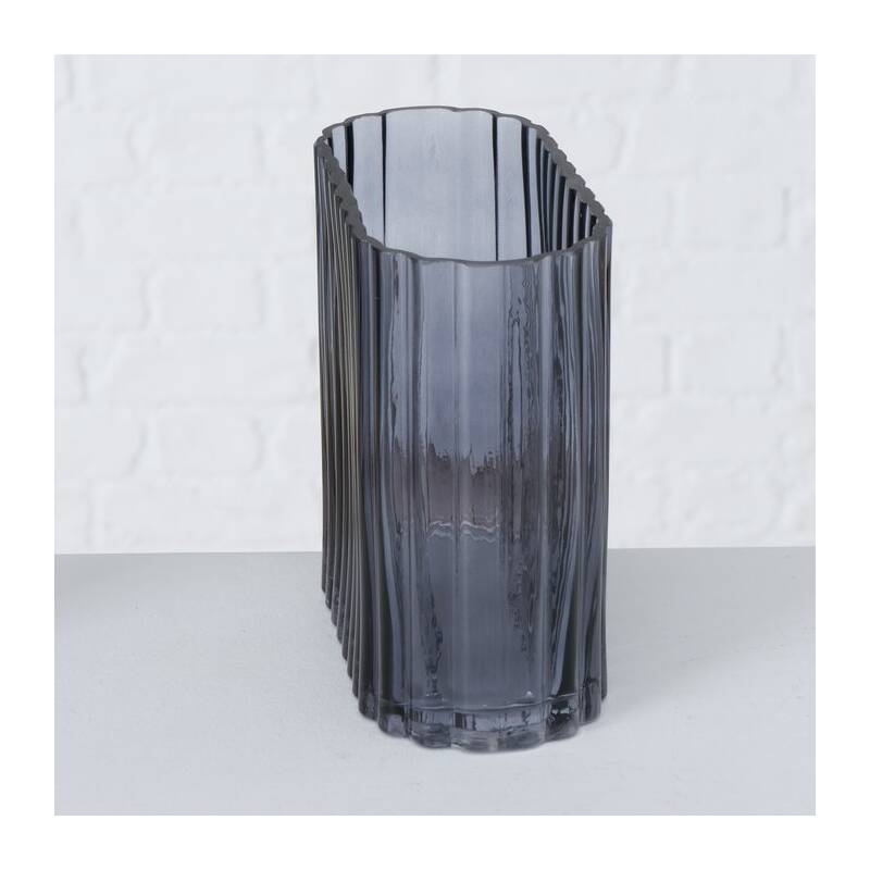 Bloominghome Vase Dekovase Glas 2er-Set grau transparent Höhe 14-18 cm  kaufen | Bloominghome