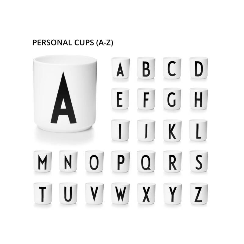 Design Letters Porzellan Becher Personal A-Z weiß