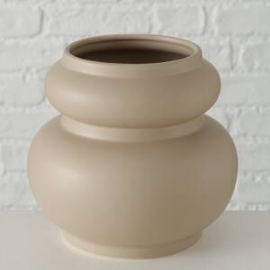 Bloominghome Vase Keramik beige/ hellbraun matt H16 cm