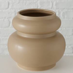 Bloominghome Vase Keramik beige/ hellbraun matt H16 cm hellbraun