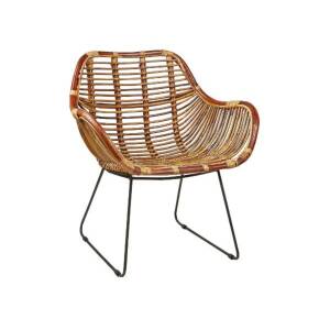 Villa Collection Stuhl Dining Chair 66 x 64 x 76 cm Metall Rattan Natur