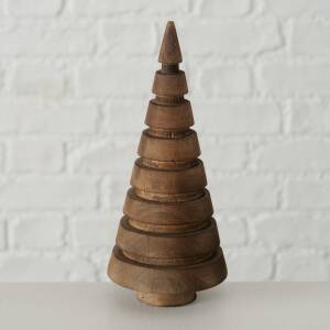 Bloominghome Dekoaufsteller Weihnachtsbaum Holz braun H15 cm Design 2