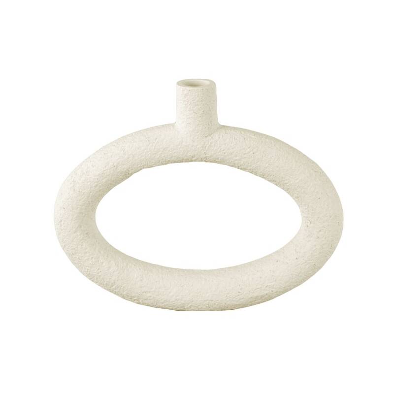 present time Vase Ring oval breit weiß