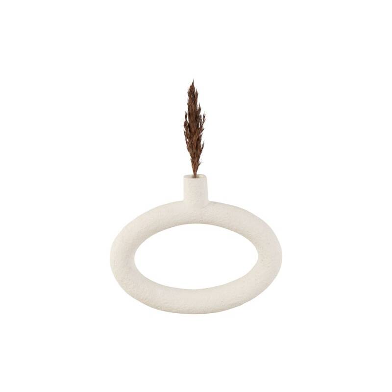 present time Vase Ring oval breit weiß