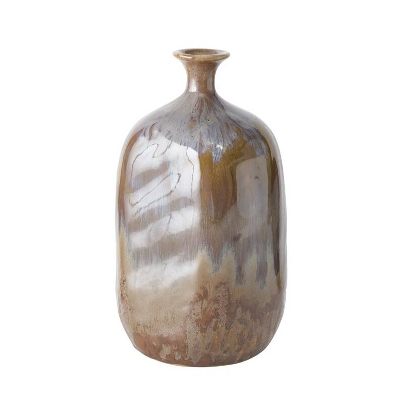 Bloominghome Vase Steingut lasiert braun Höhe 25 cm