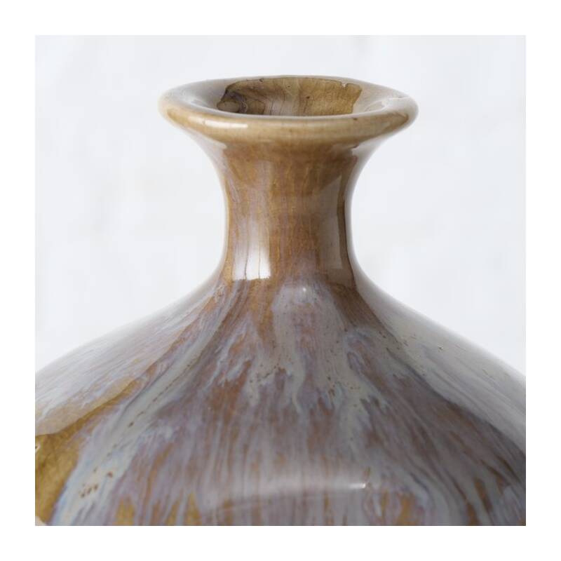 Bloominghome Vase Steingut lasiert braun Höhe 25 cm