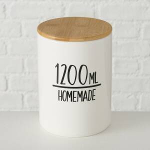 Bloominghome Vorratsdose mit Holzdeckel Homemade 1200 ml