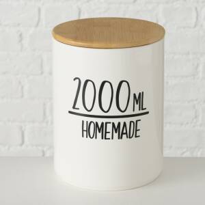 Bloominghome Vorratsdose mit Holzdeckel Homemade 2000 ml