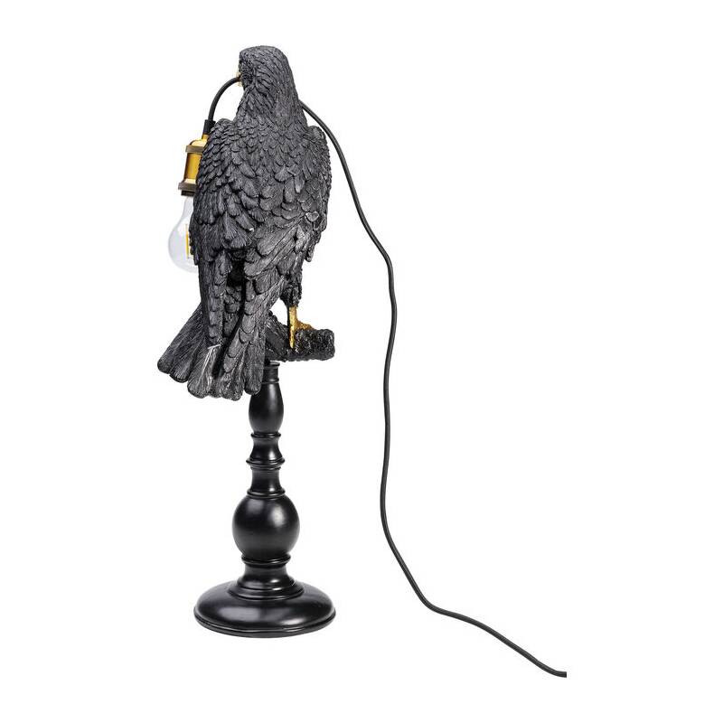 Kare Tischleuchte Animal Sitting Crow matt schwarz 61 cm