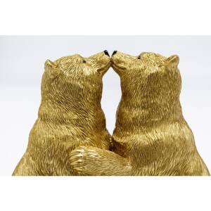 Kare Deko Figur Kissing Bears gold