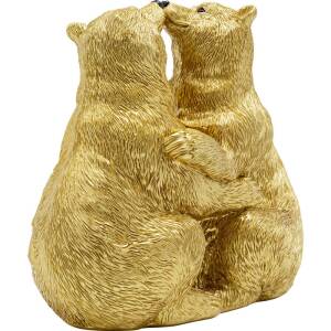 Kare Deko Figur Kissing Bears gold