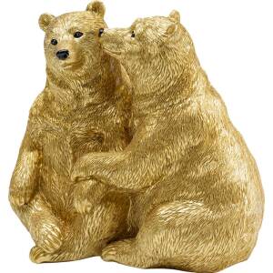Kare Deko Figur Cuddly Bears gold