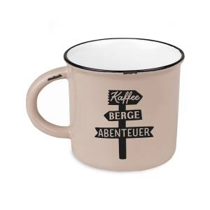 Vintage-Tasse im Emaille-Look Bergglück Kaffee Berge...