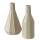 Bloominghome Vase 2er-Set Steingut beige matt Höhe 21 cm