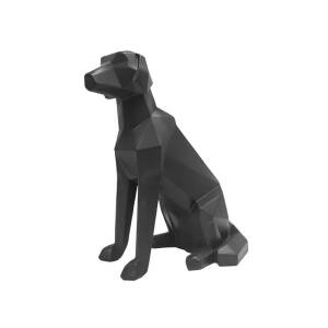 present time Deko Figur Hund sitzend Origami matt schwarz