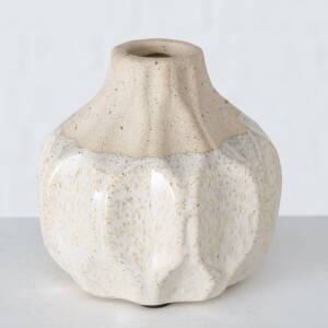 Bloominghome Vase Steingut Terracotta/ Beige Höhe 9 cm Design 1