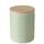Bloominghome Vorratsdose mit Holzdeckel Porzellan Salbeigrün Design 2 Höhe 19 cm