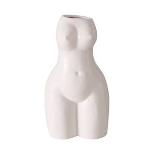 Bloominghome Vase Körper Frauenform Porzellan Weiß Höhe 17 cm