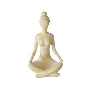 Bloominghome Dekofigur Yoga Frau Höhe 10 cm natur