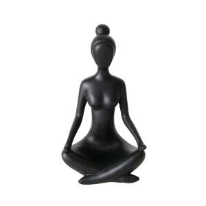 Bloominghome Dekofigur Yoga Frau Höhe 10 cm schwarz