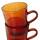 HK living 70´s Kaffeetasse aus Glas 4er-Set amber brown